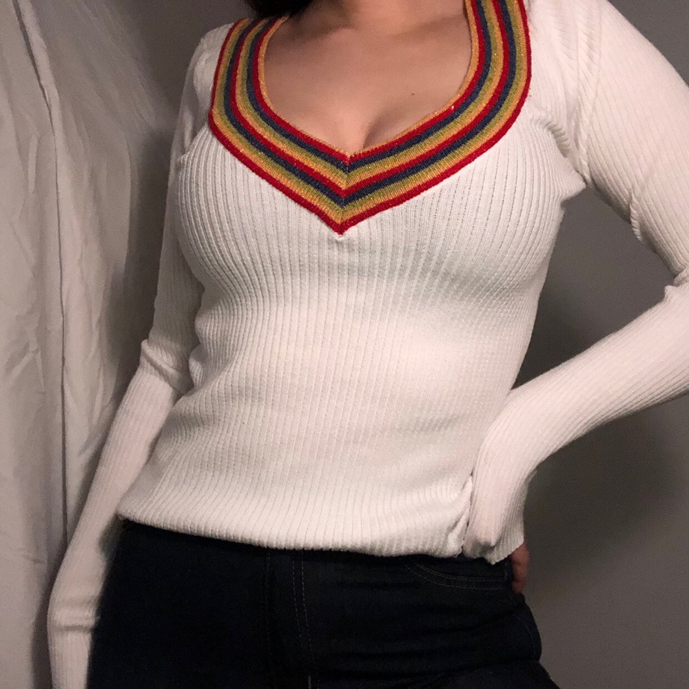 Urban Outfitters Rainbow Collar Top